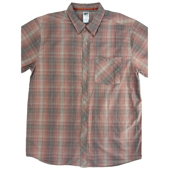 The North Face Men's Button-Up Plaid Shirt Size XL Red Gray White - Picture 2 of 8